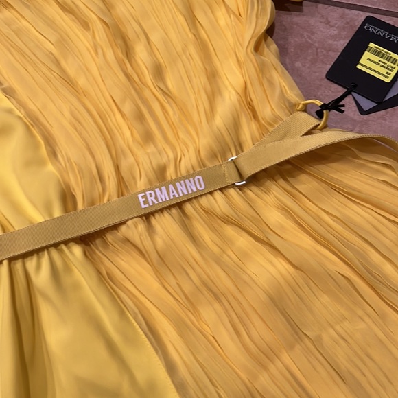 Ermanno Scervino yellow midi dress size 44 fits size 8 - Picture 4 of 7